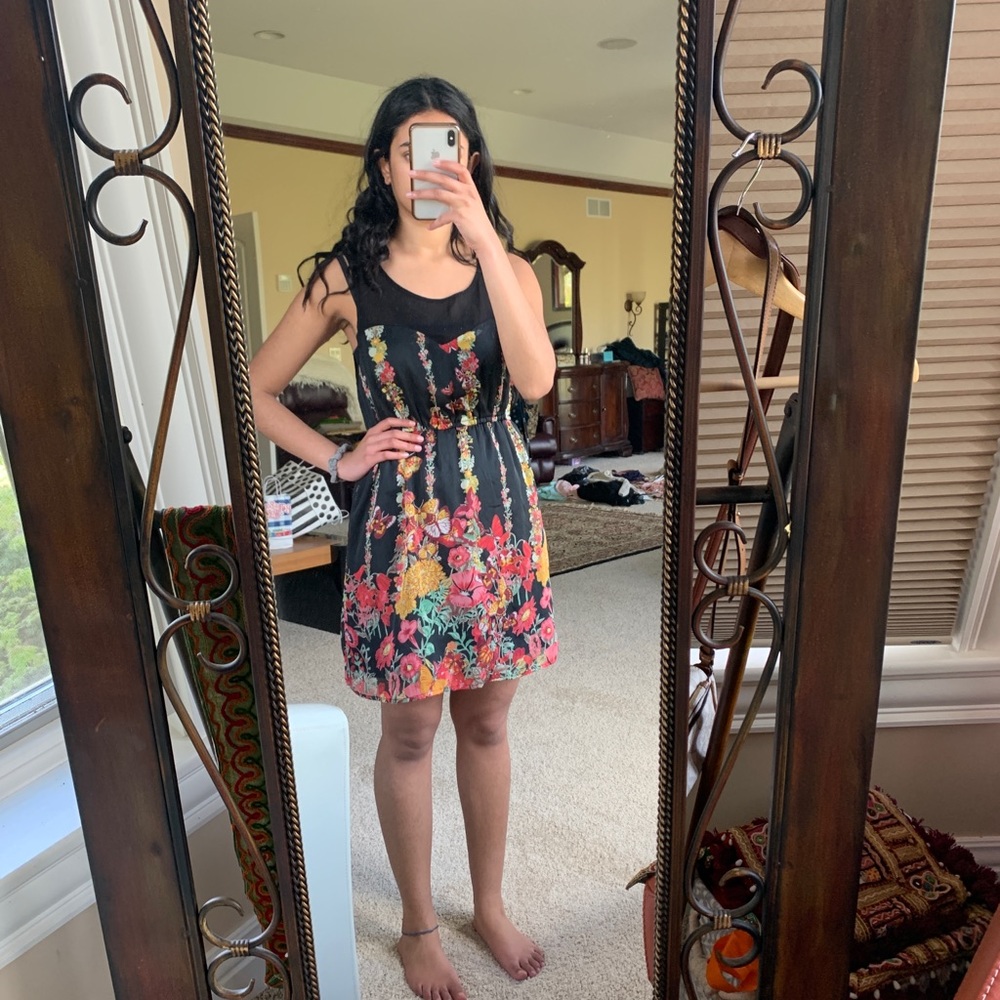 Floral black dress